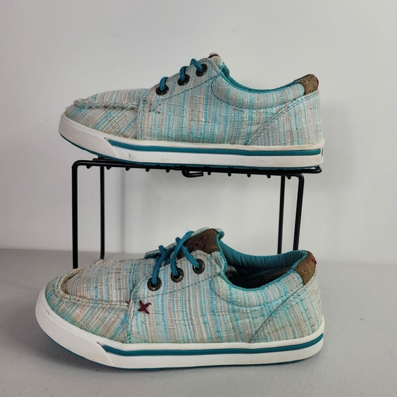 Twisted X Little Boys' Blue HOOey Loper Shoes - Moc Toe - YHYC005 Sz 12.5M - Picture 2 of 9